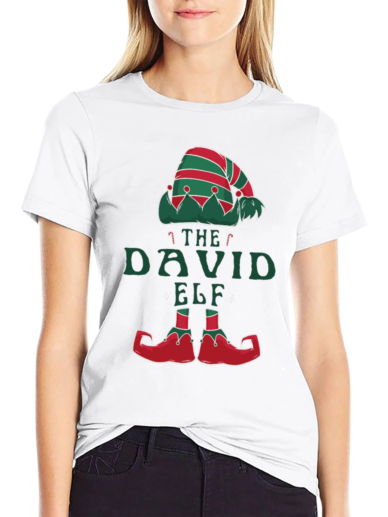 David Elf Christmas T-Shirt - Festive Holiday Apparel