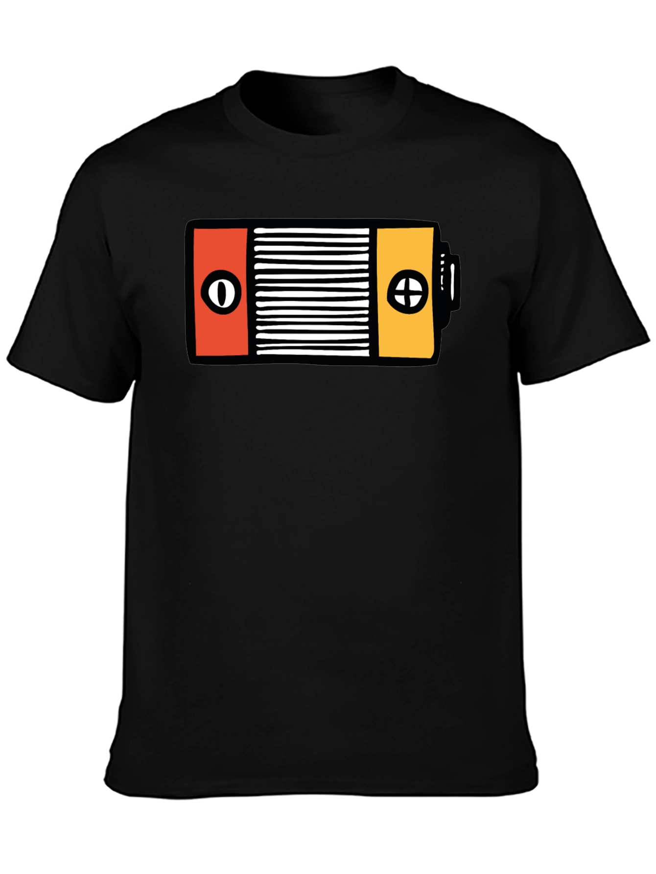 Unique Battery Graphic Black T-Shirt