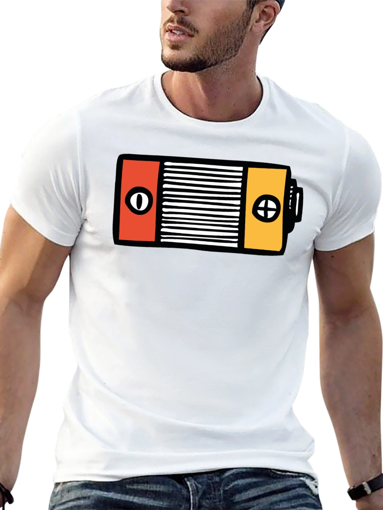 Unique Battery Graphic Black T-Shirt