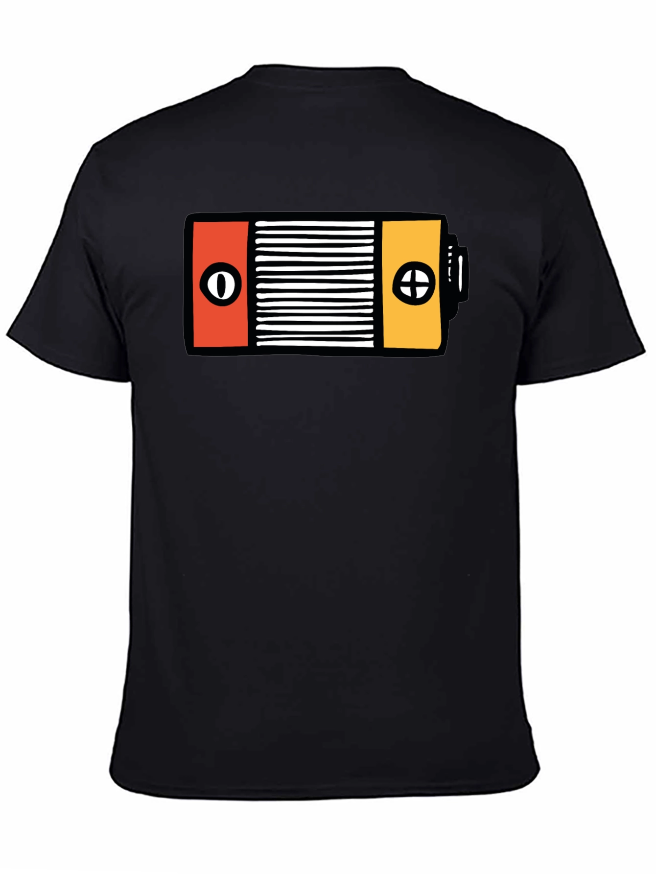 Unique Battery Graphic Black T-Shirt