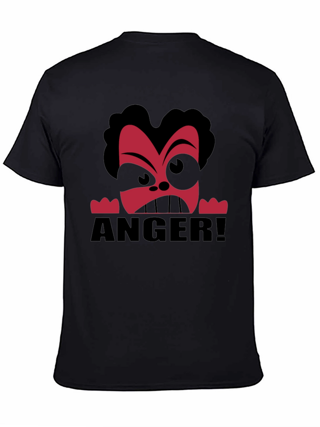 Anger Cartoon Graphic Black T-Shirt