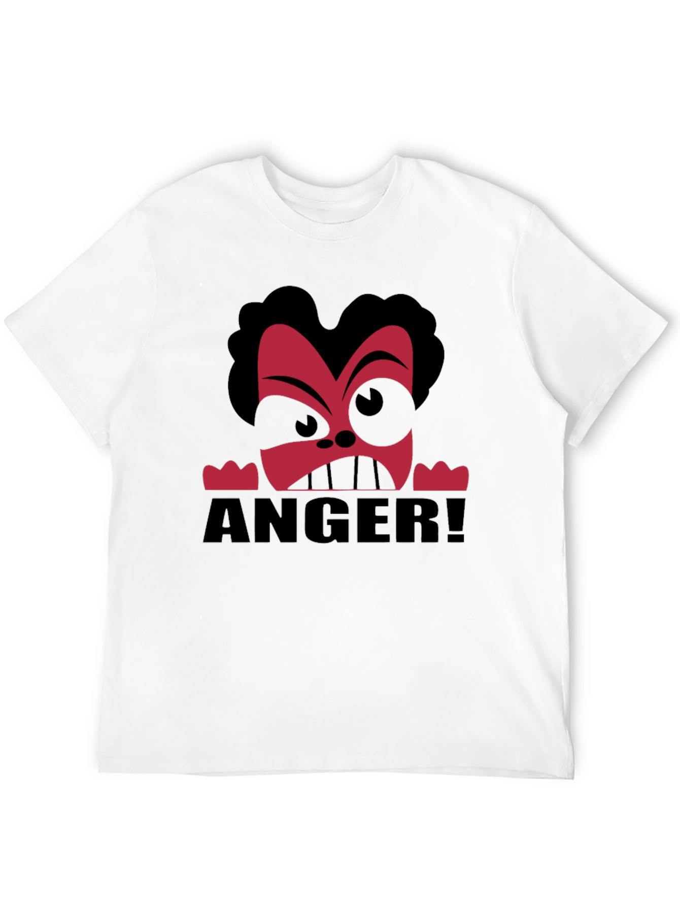 Anger Cartoon Graphic Black T-Shirt