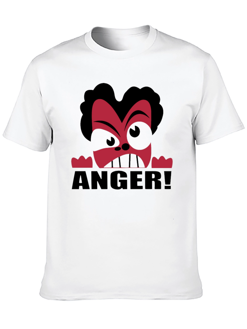Anger Cartoon Graphic Black T-Shirt