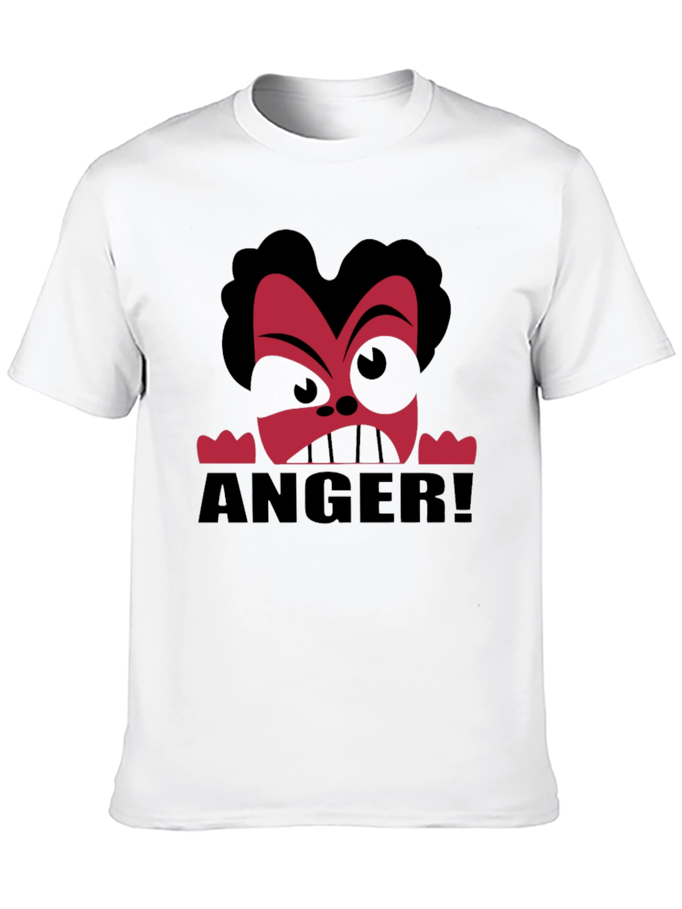 Anger Cartoon Graphic Black T-Shirt
