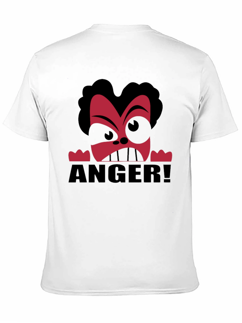 Anger Cartoon Graphic Black T-Shirt