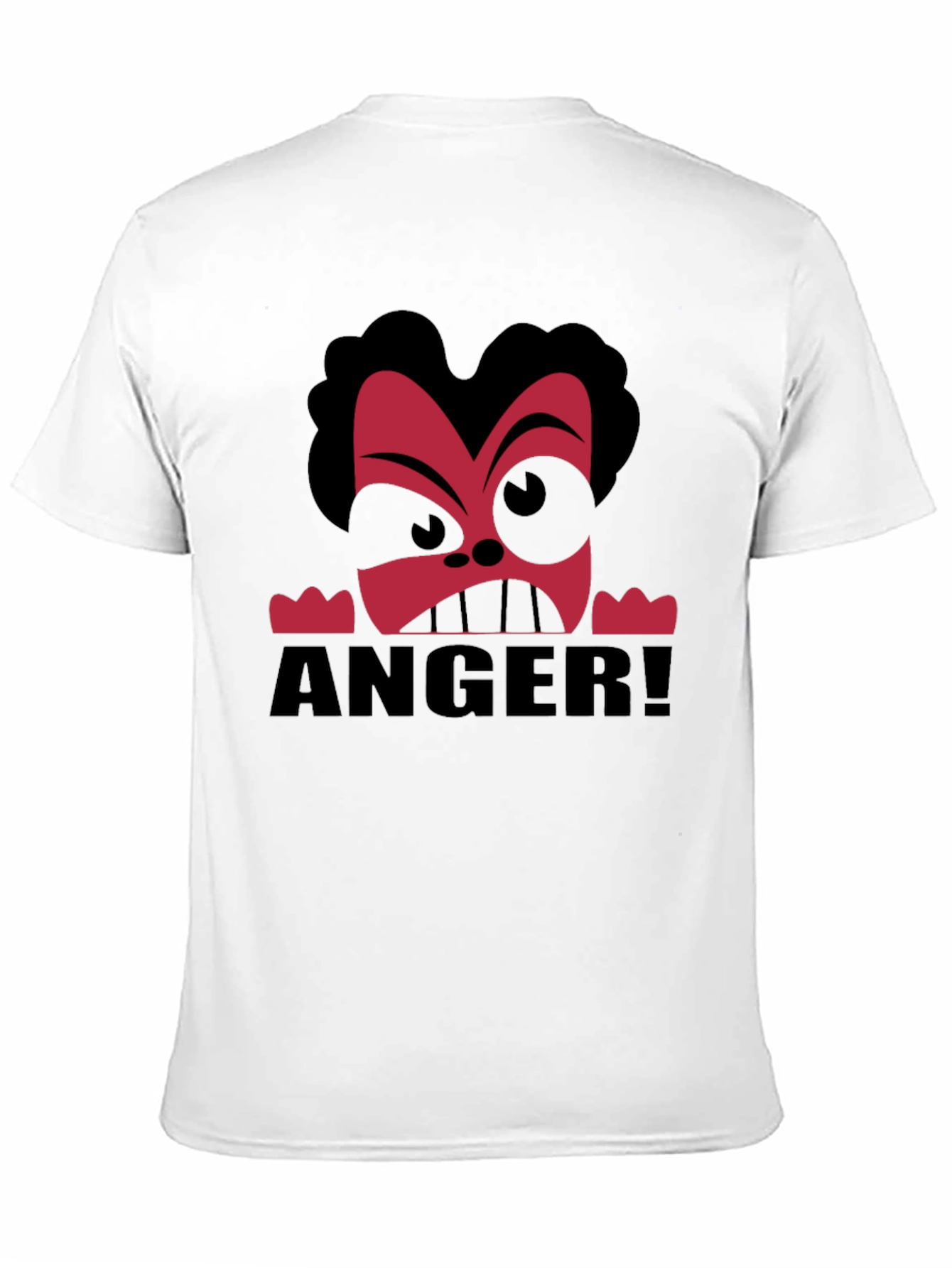 Anger Cartoon Graphic Black T-Shirt