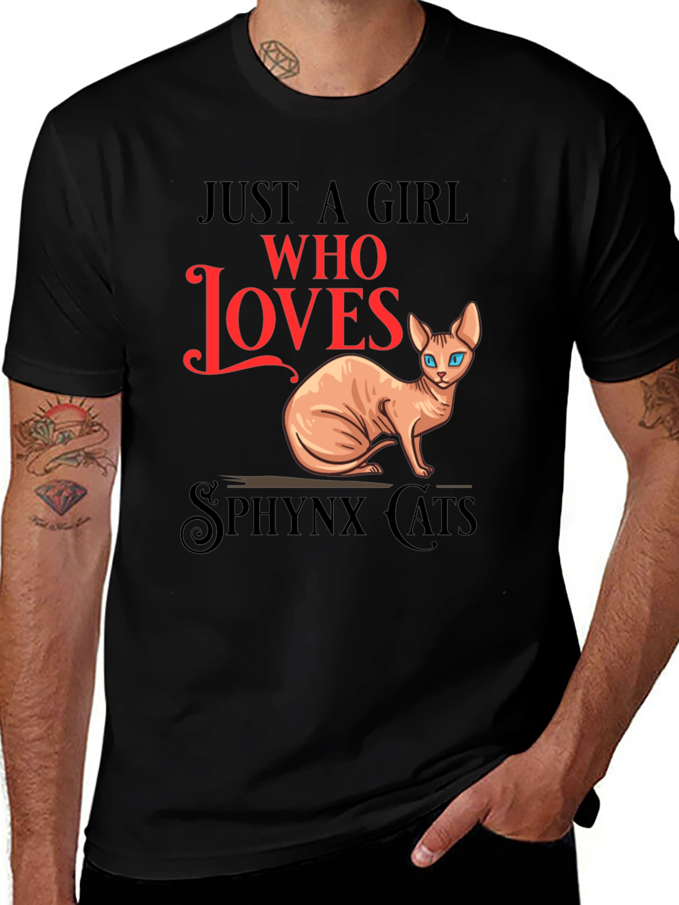 Sphynx Cat Lover Graphic Tee - Just a Girl Who Loves Cats!