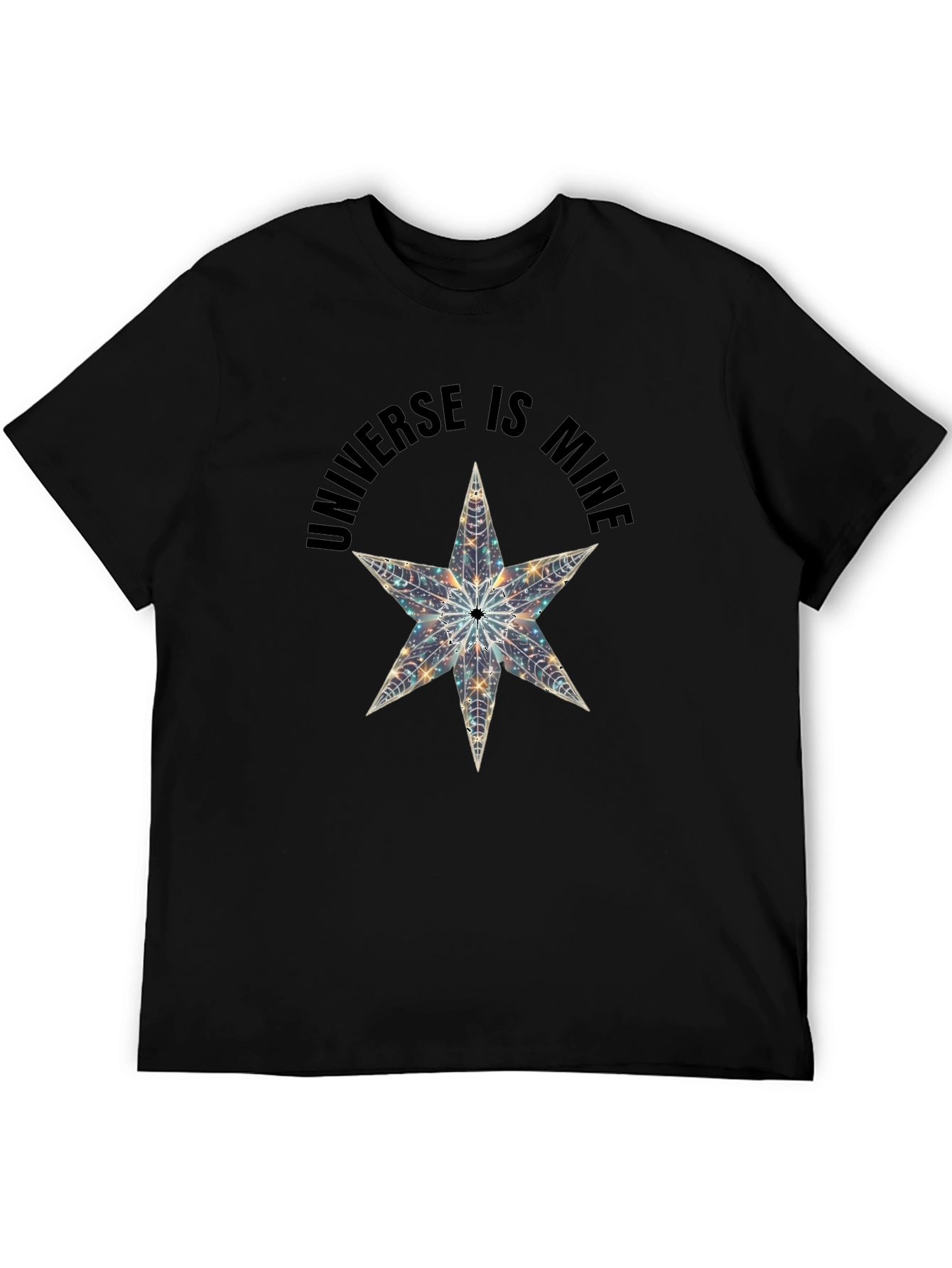 Universe is Mine Star Graphic Black T-Shirt