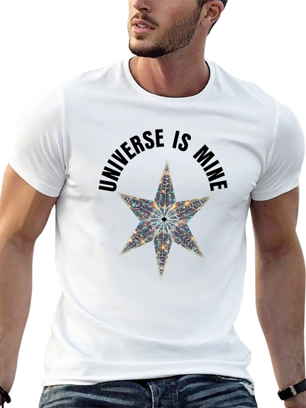 Universe is Mine Star Graphic Black T-Shirt