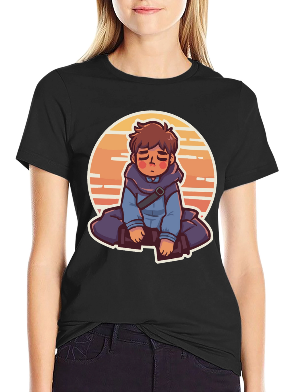 Anime Boy Graphic Tee - Relaxed Style