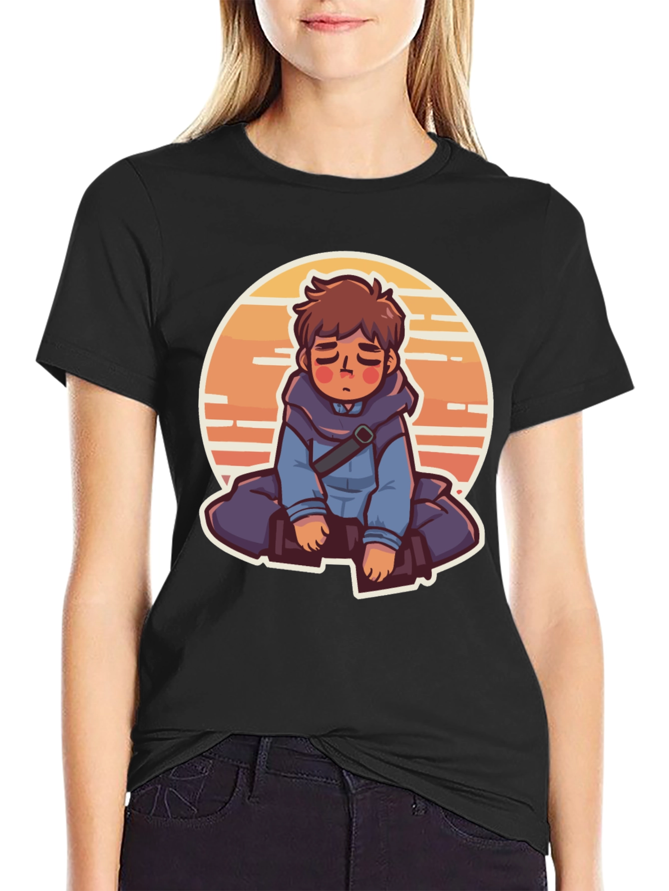 Anime Boy Graphic Tee - Relaxed Style