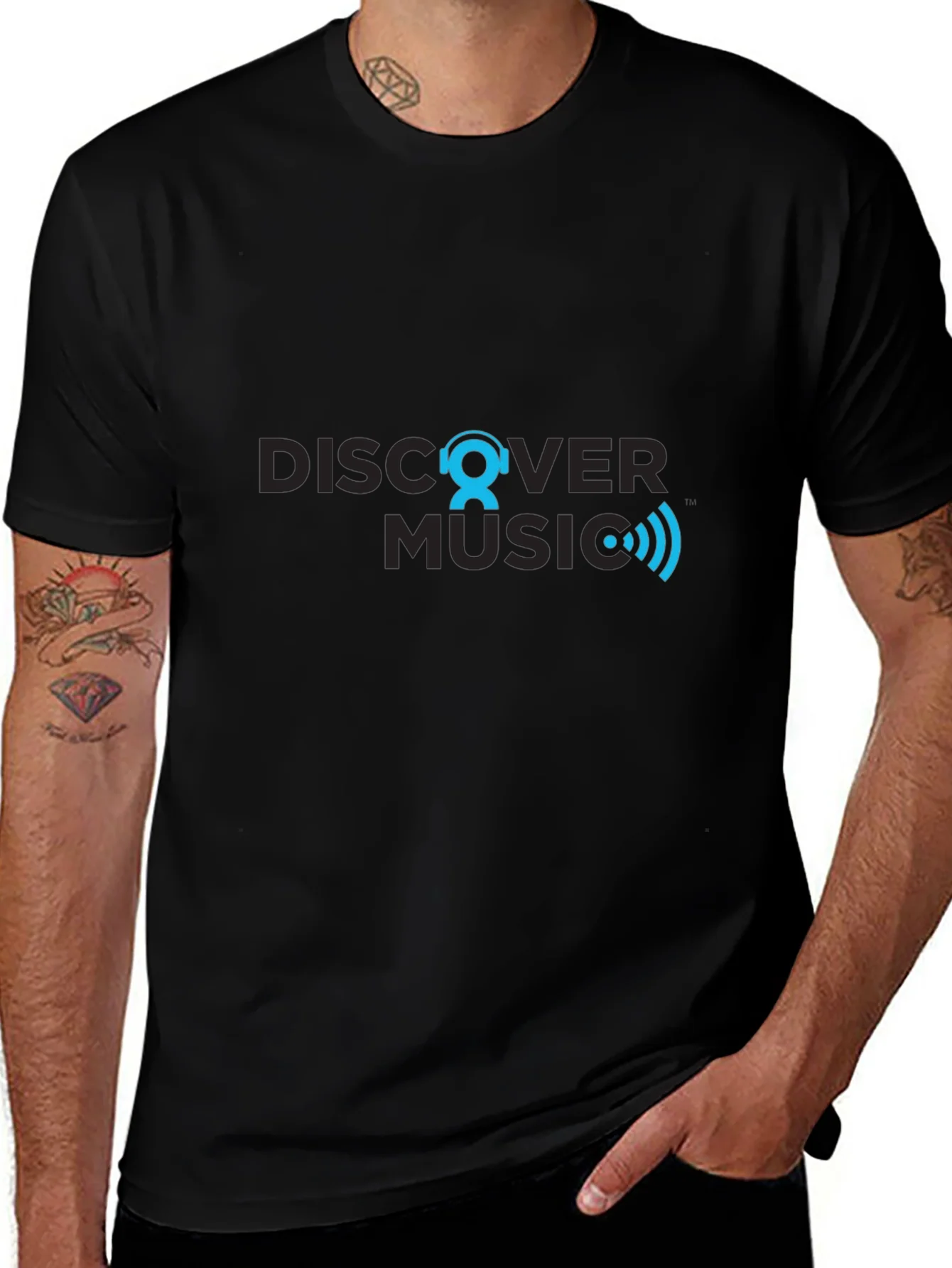 Discover Music Graphic T-Shirt - Black