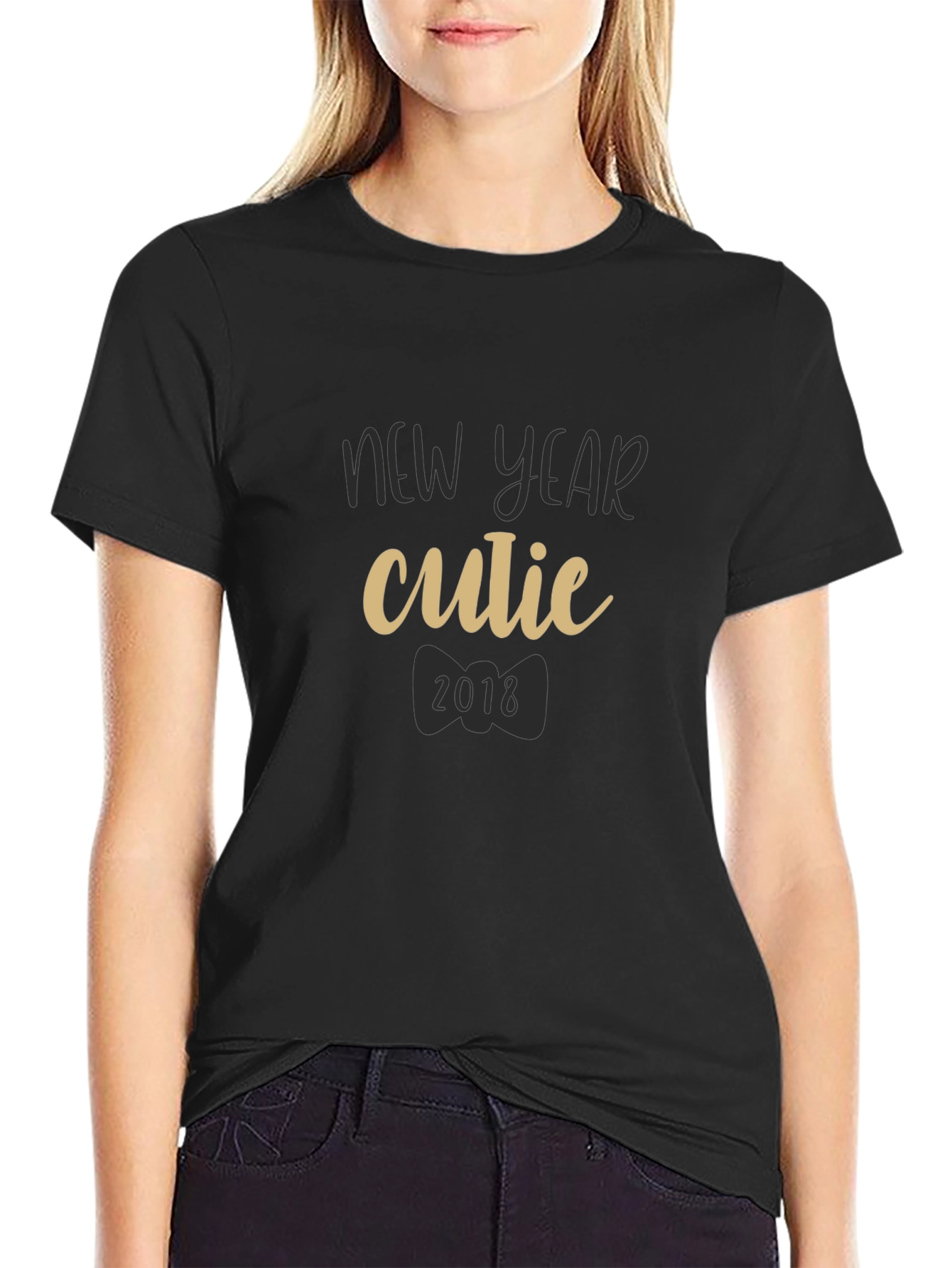 New Year Cutie 2018 Black T-Shirt