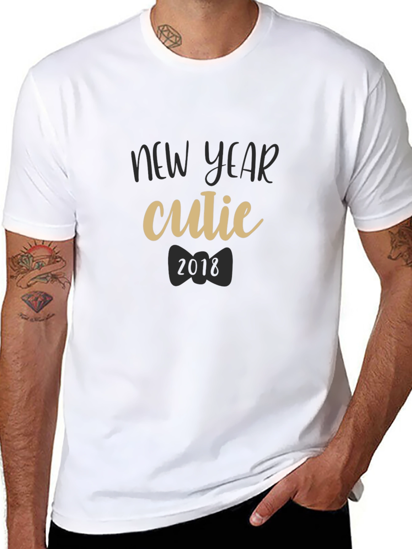 New Year Cutie 2018 Black T-Shirt