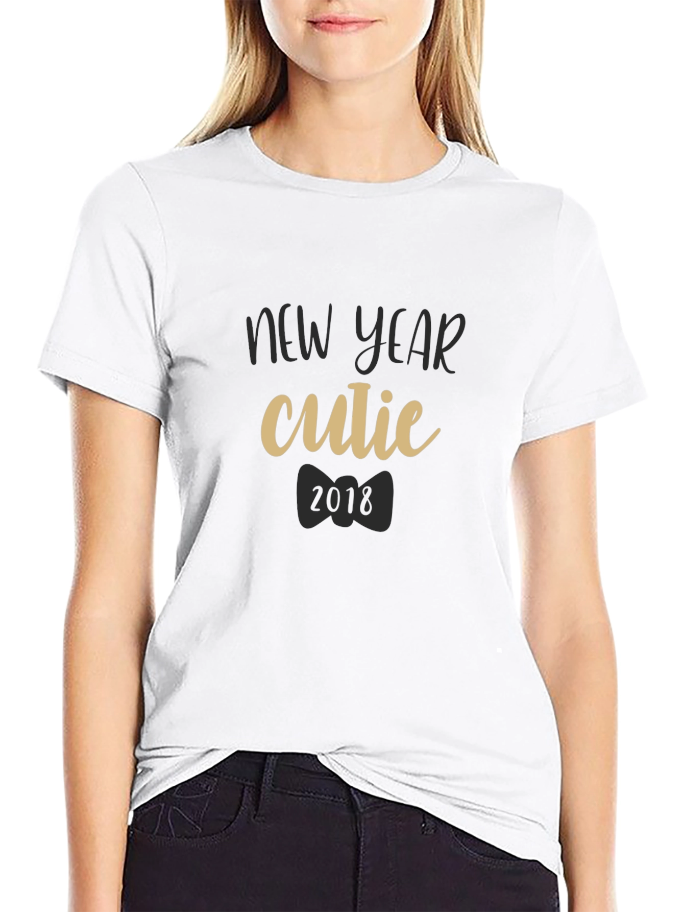 New Year Cutie 2018 Black T-Shirt