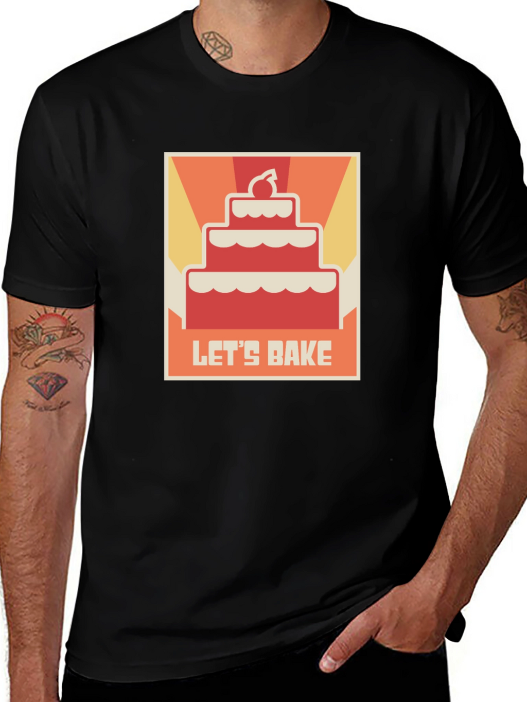 Lets Bake Cake T-Shirt - Novelty Foodie Tee