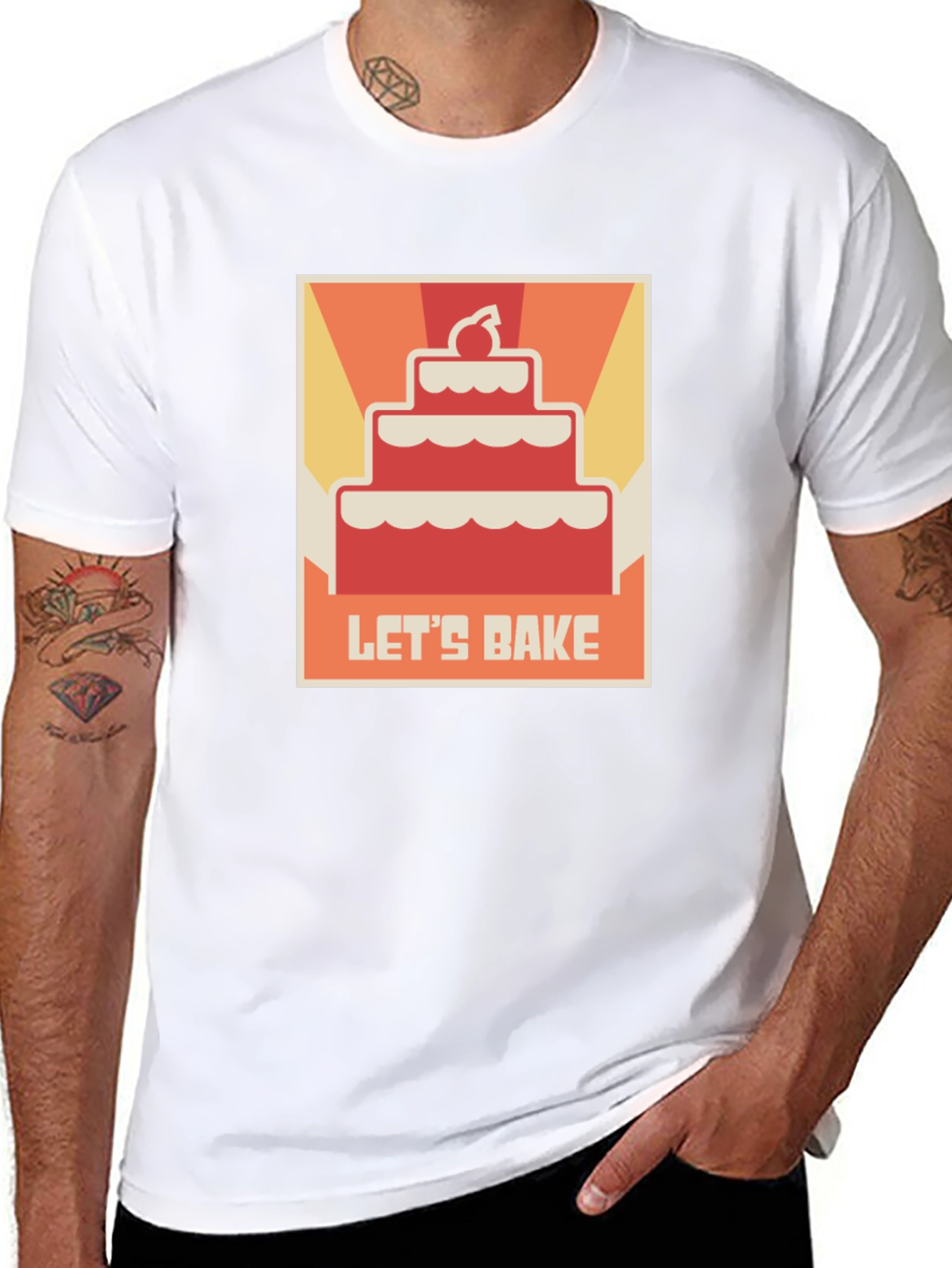Lets Bake Cake T-Shirt - Novelty Foodie Tee