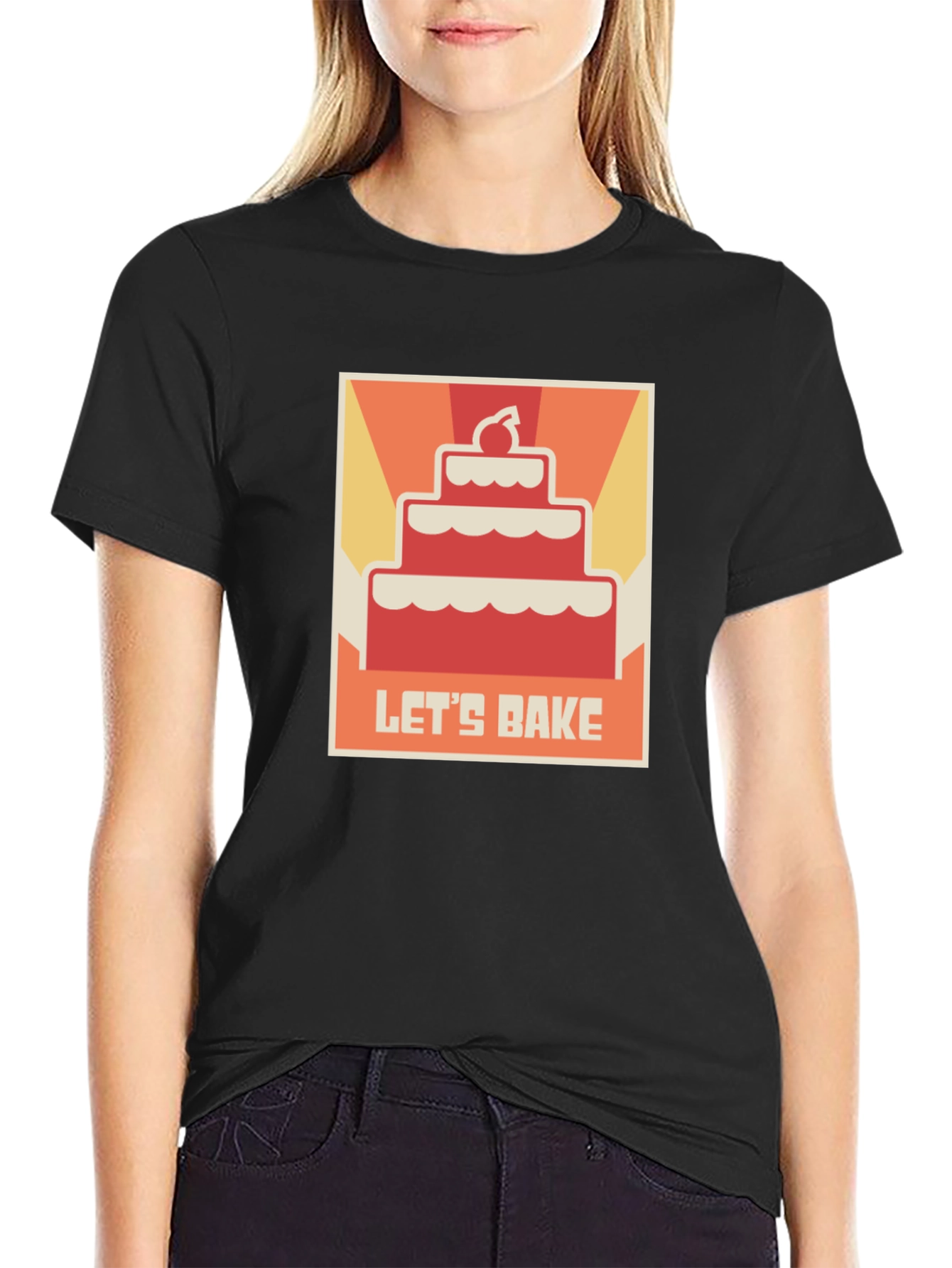Lets Bake Cake T-Shirt - Novelty Foodie Tee