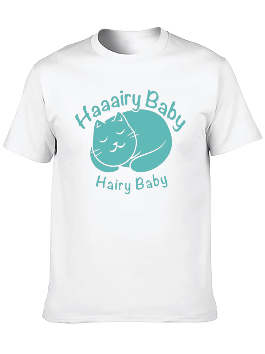 Haaairy Baby Cat Graphic Tee - Black