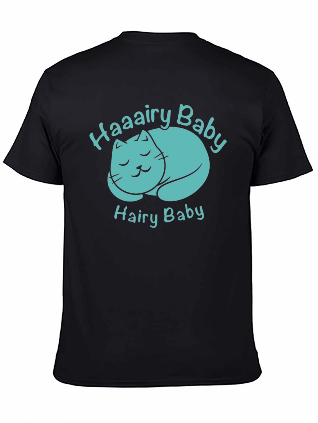 Haaairy Baby Cat Graphic Tee - Black