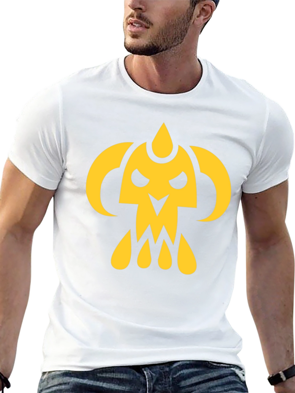 Black T-Shirt with Yellow Monster Graphic