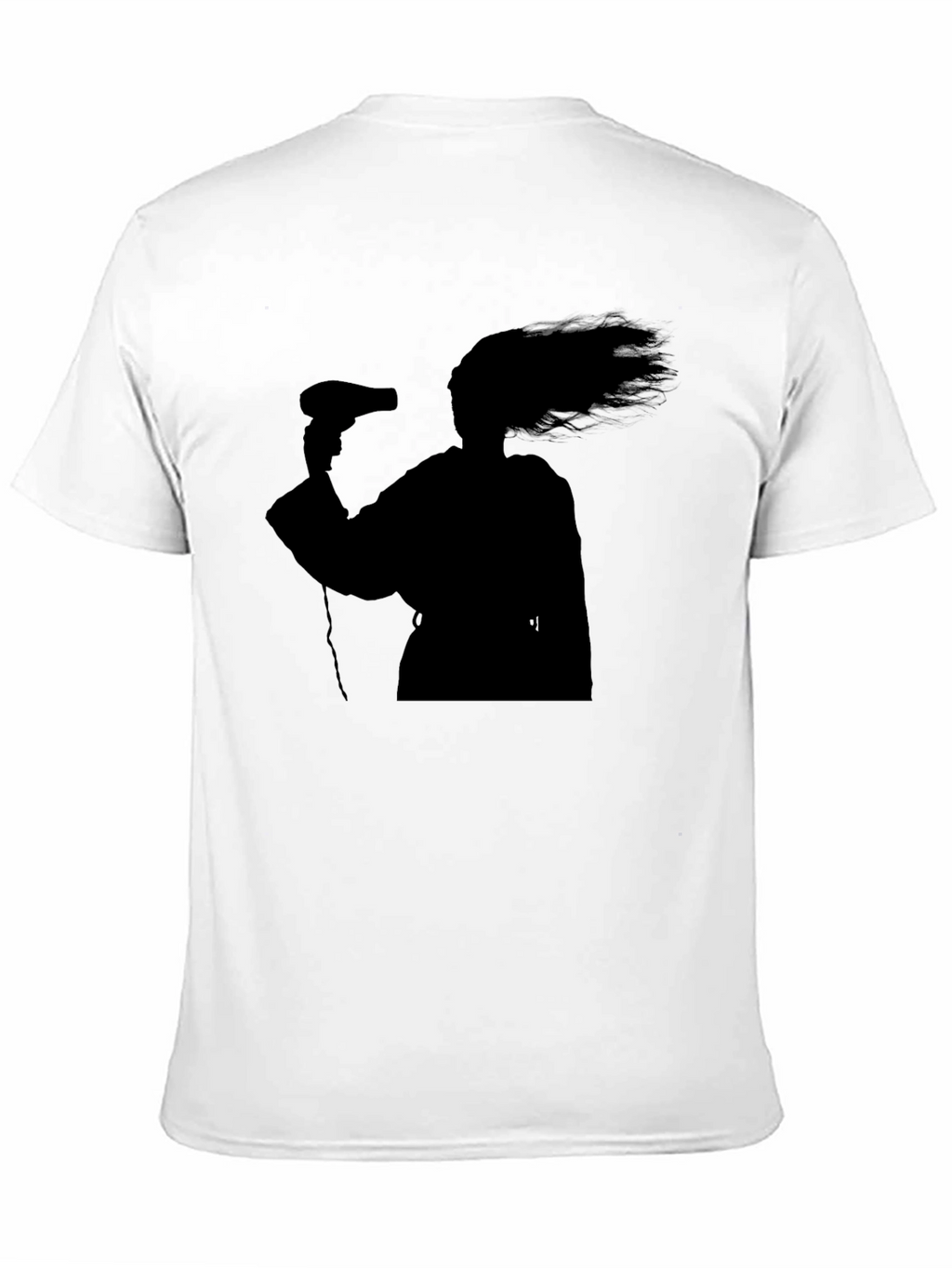 Silhouette Hair Dryer T-Shirt - Black Unisex Tee