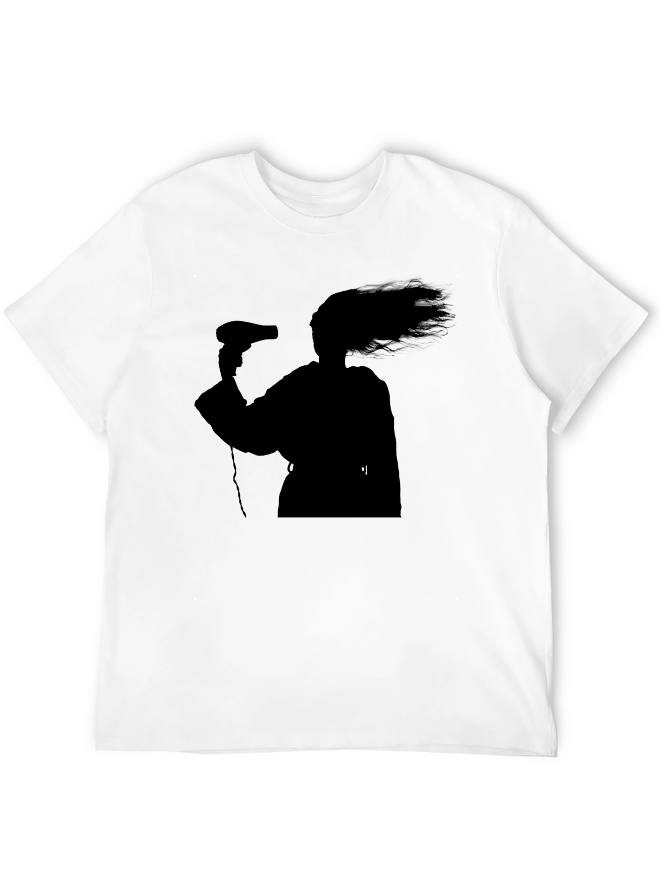Silhouette Hair Dryer T-Shirt - Black Unisex Tee