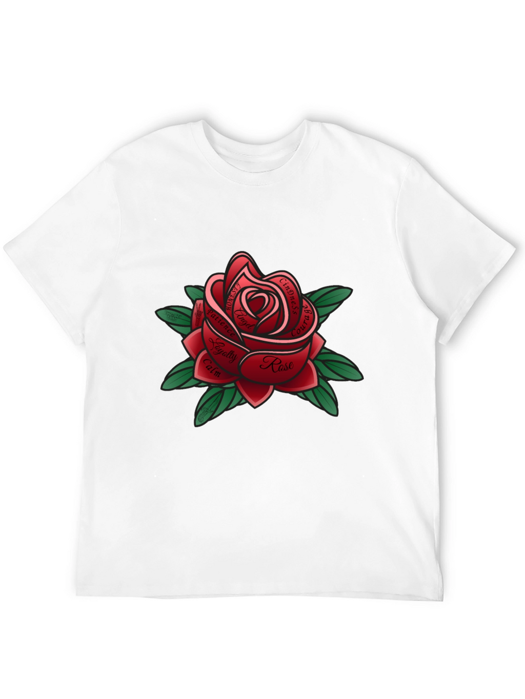 Rose Tattoo Style Graphic Tee - Black