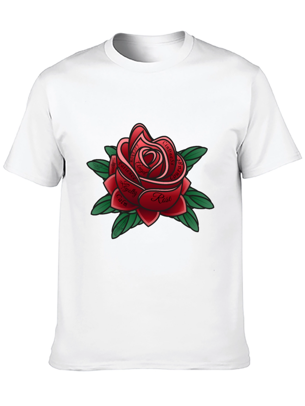 Rose Tattoo Style Graphic Tee - Black