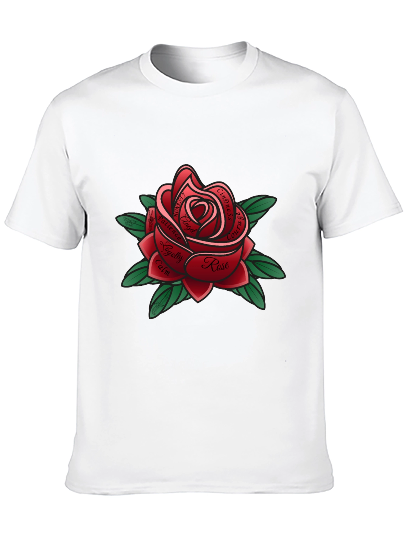 Rose Tattoo Style Graphic Tee - Black