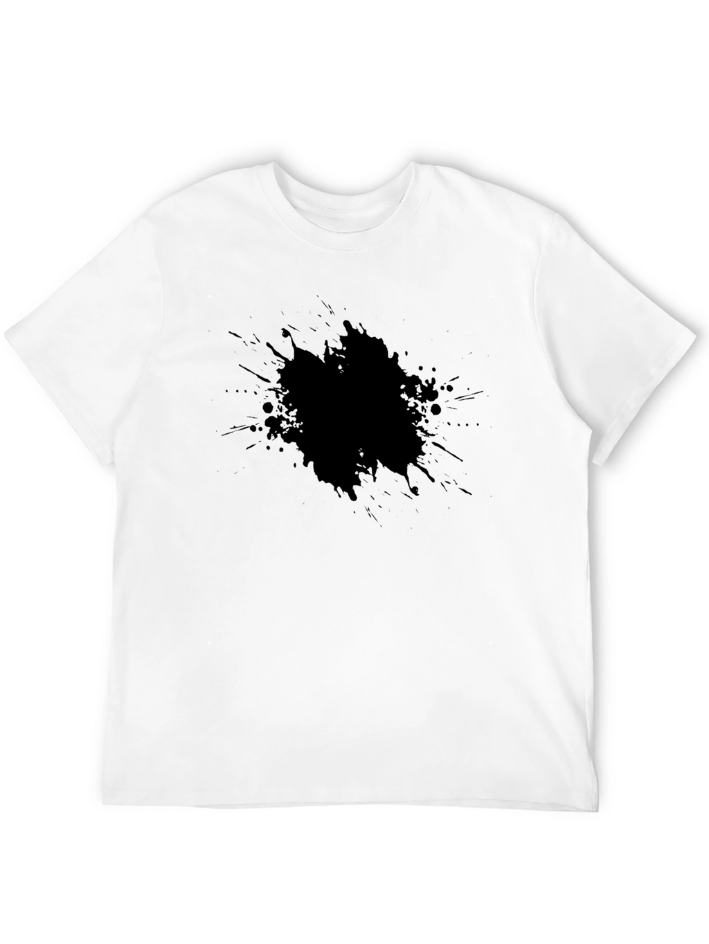 Mens Black Splatter Print Tee - Casual Style