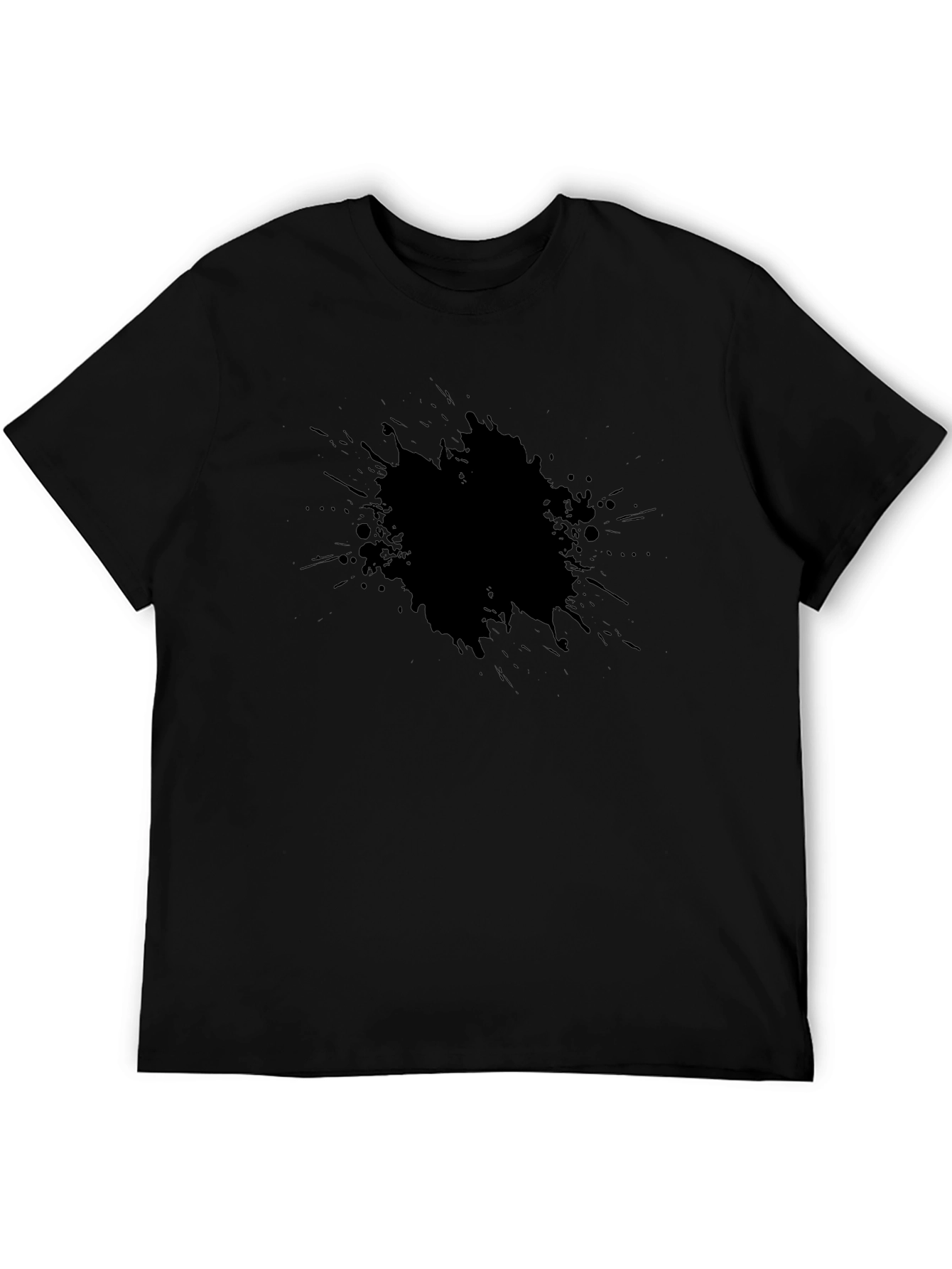 Mens Black Splatter Print Tee - Casual Style
