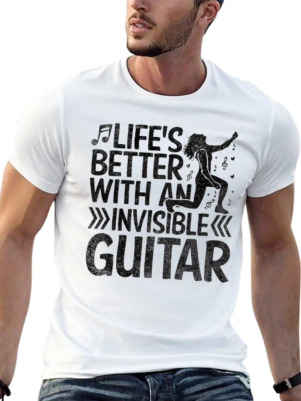 Lifes Better with an Invisible Guitar T-Shirt