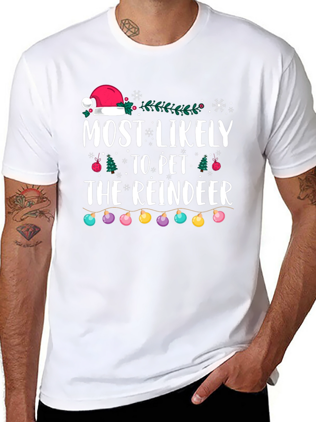 Most Likely to Pet the Reindeer Christmas T-Shirt
