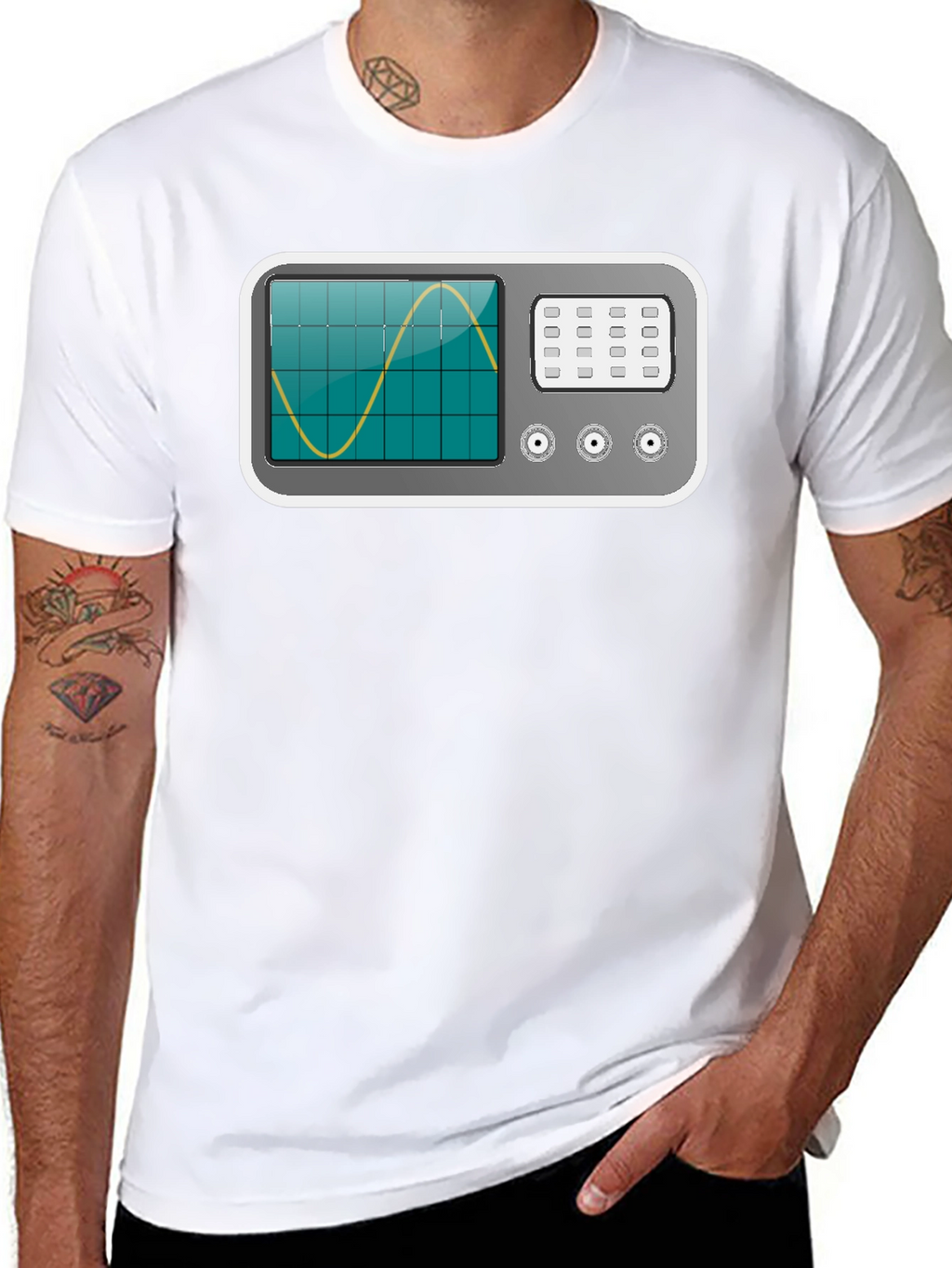 Oscilloscope Graphic Tee - Geeky Electronics Shirt