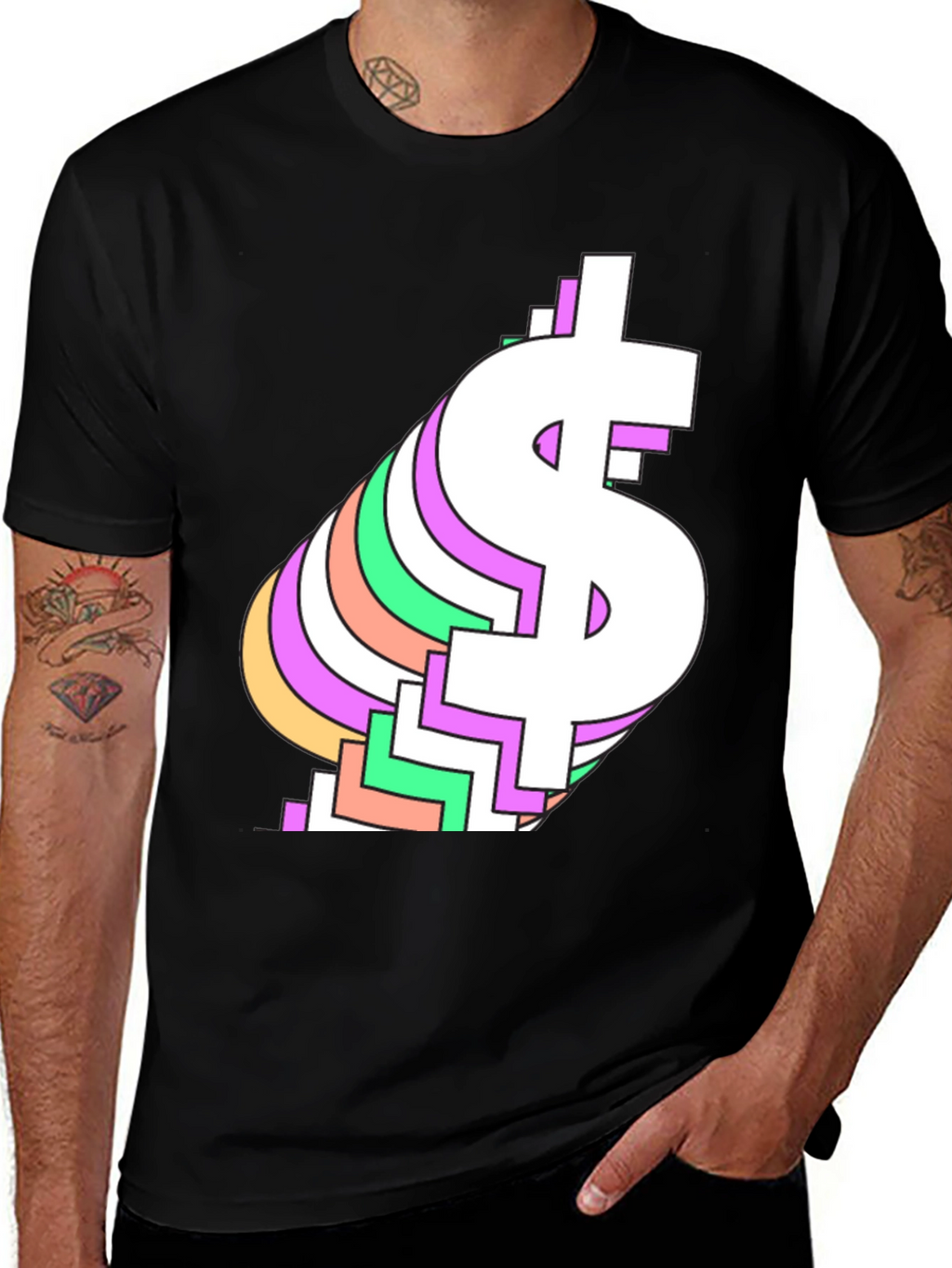 Retro Dollar Sign Graphic Tee