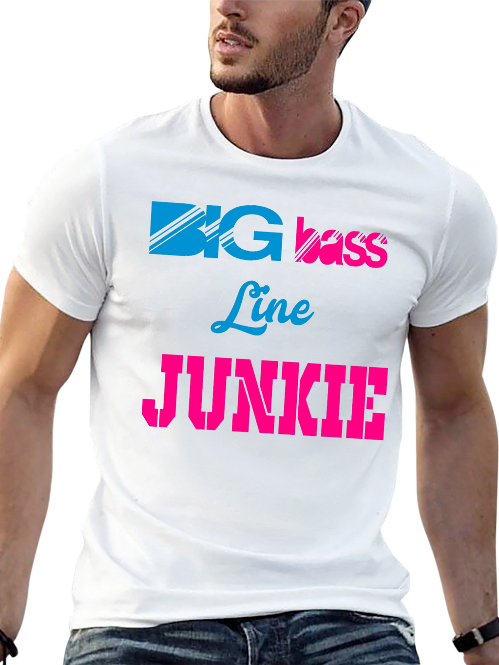 Big Bass Line Junkie Graphic Tee - Black