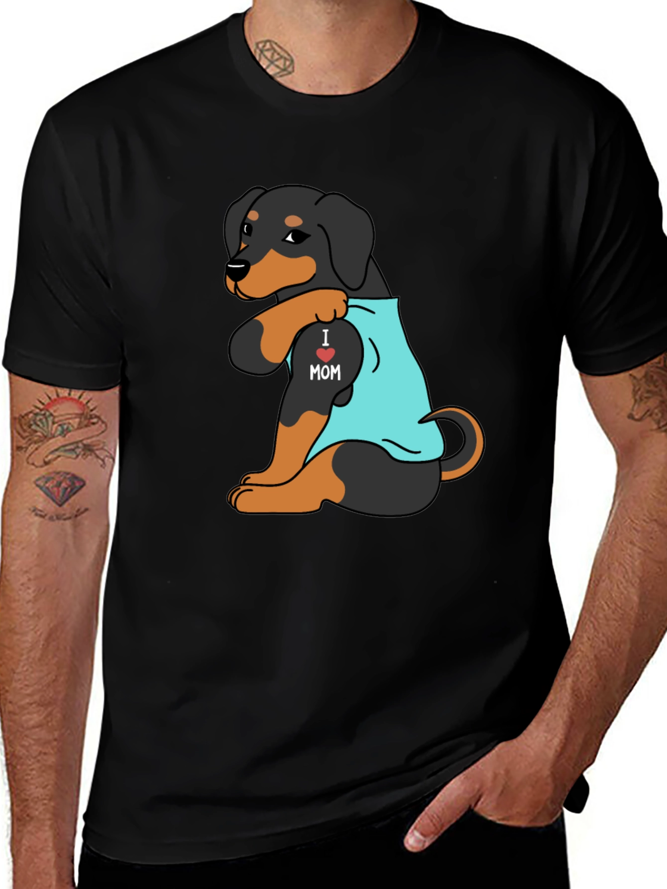 Dachshund I Heart Mom T-Shirt - Cute Dog Lover Gift