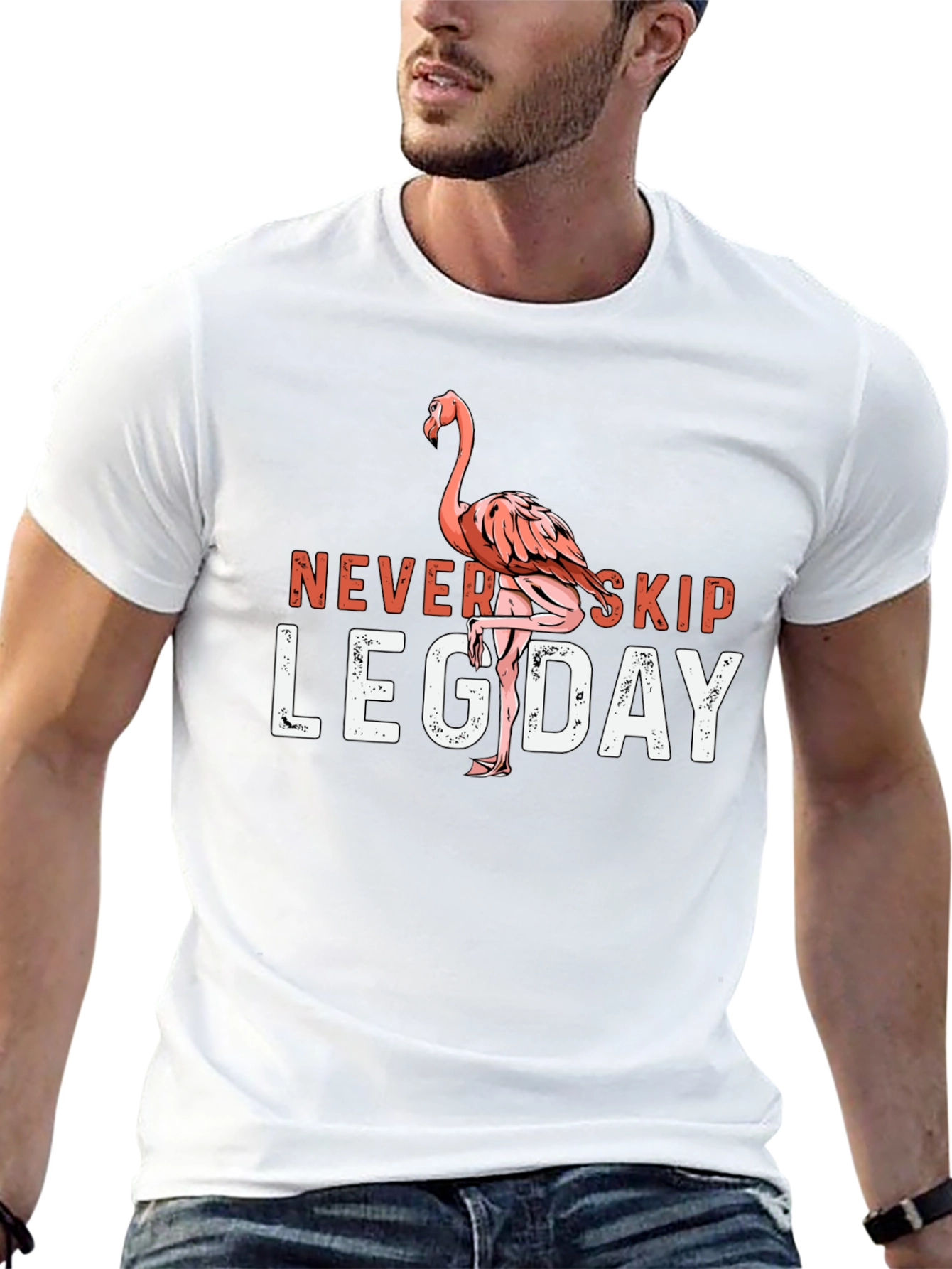 Never Skip Leg Day Flamingo T-Shirt