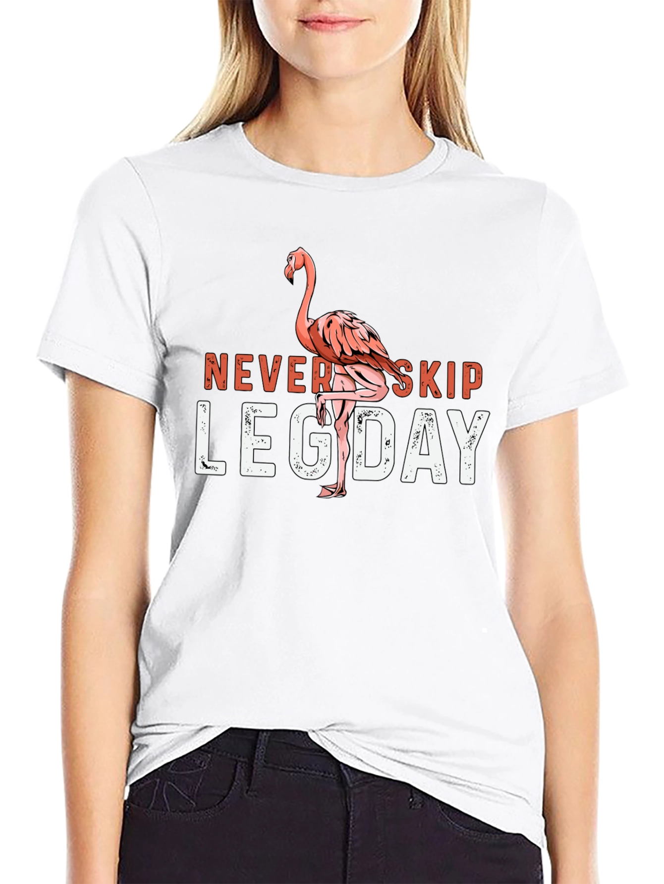 Never Skip Leg Day Flamingo T-Shirt