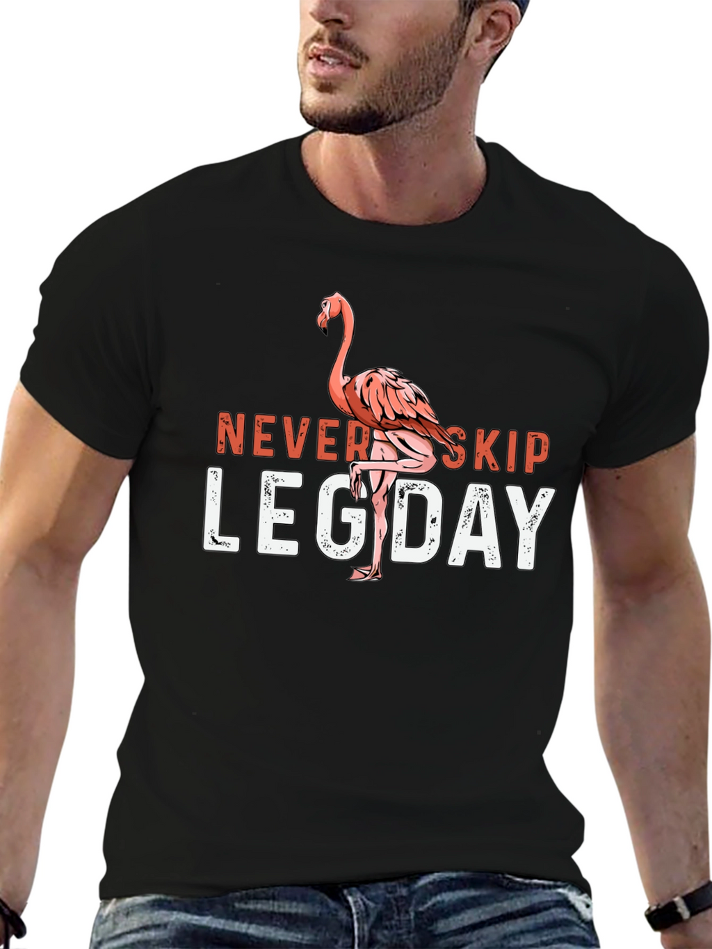 Never Skip Leg Day Flamingo T-Shirt