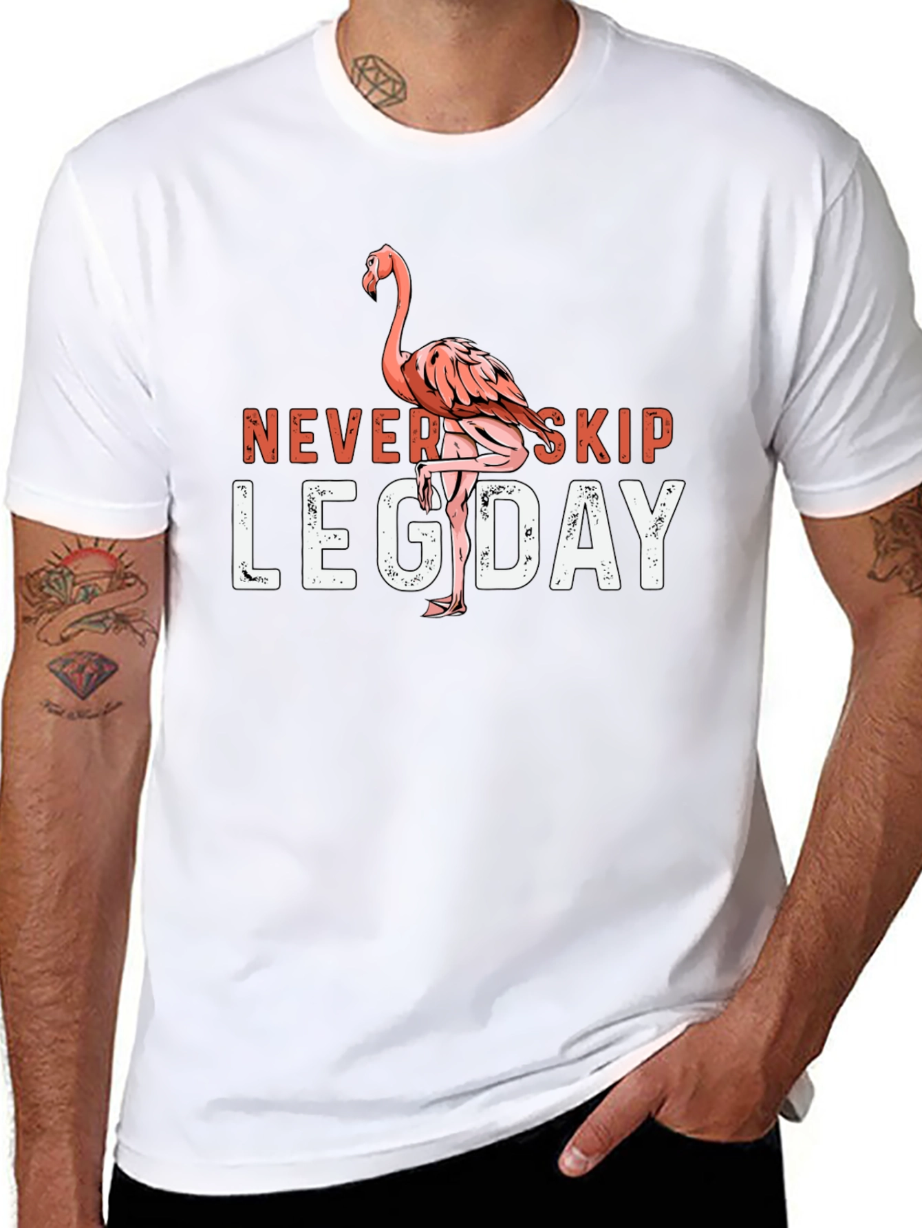 Never Skip Leg Day Flamingo T-Shirt