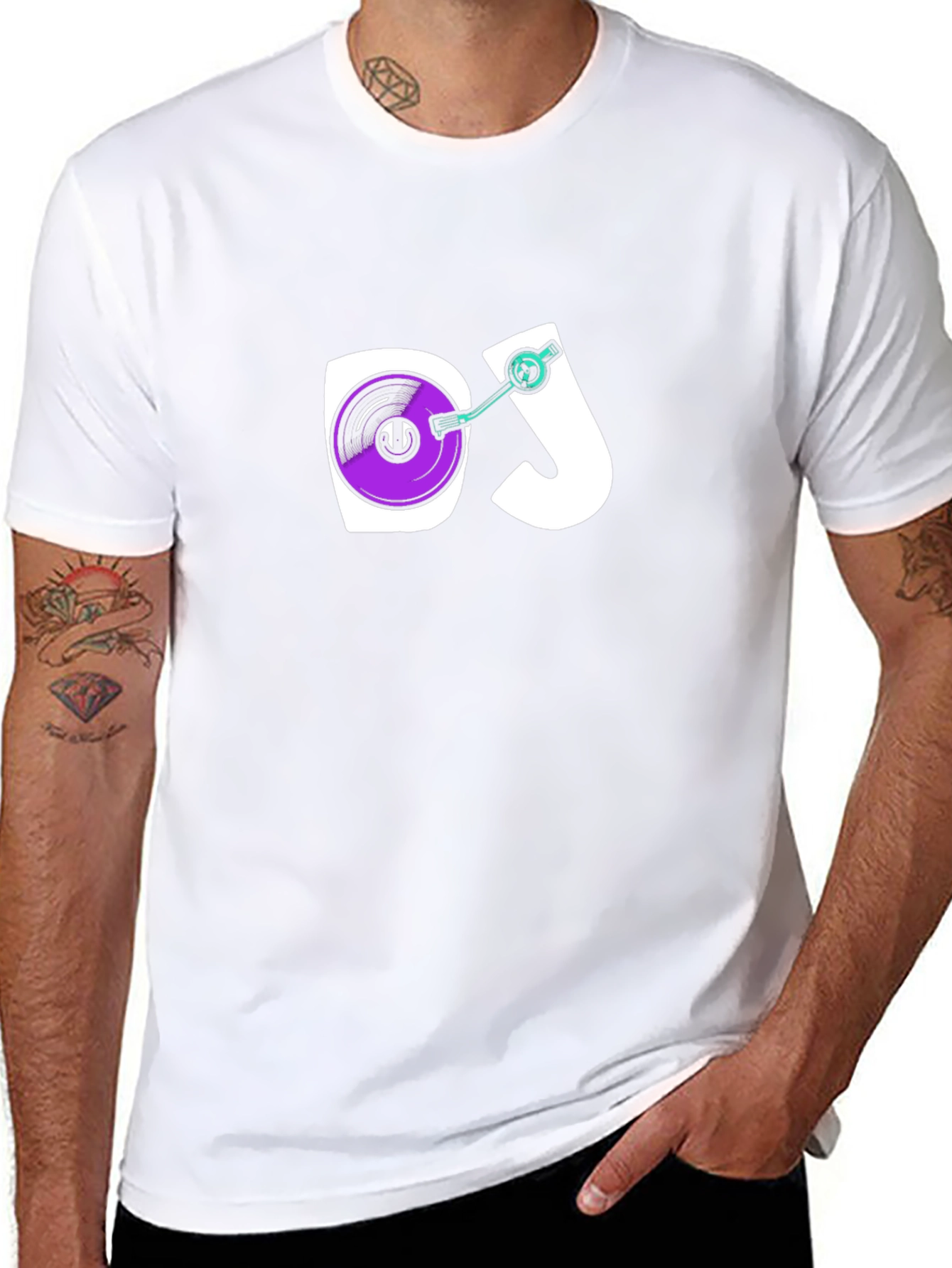 DJ Turntable Graphic Black T-Shirt