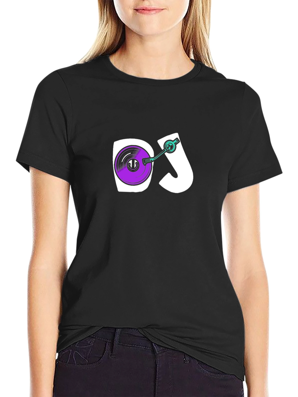 DJ Turntable Graphic Black T-Shirt