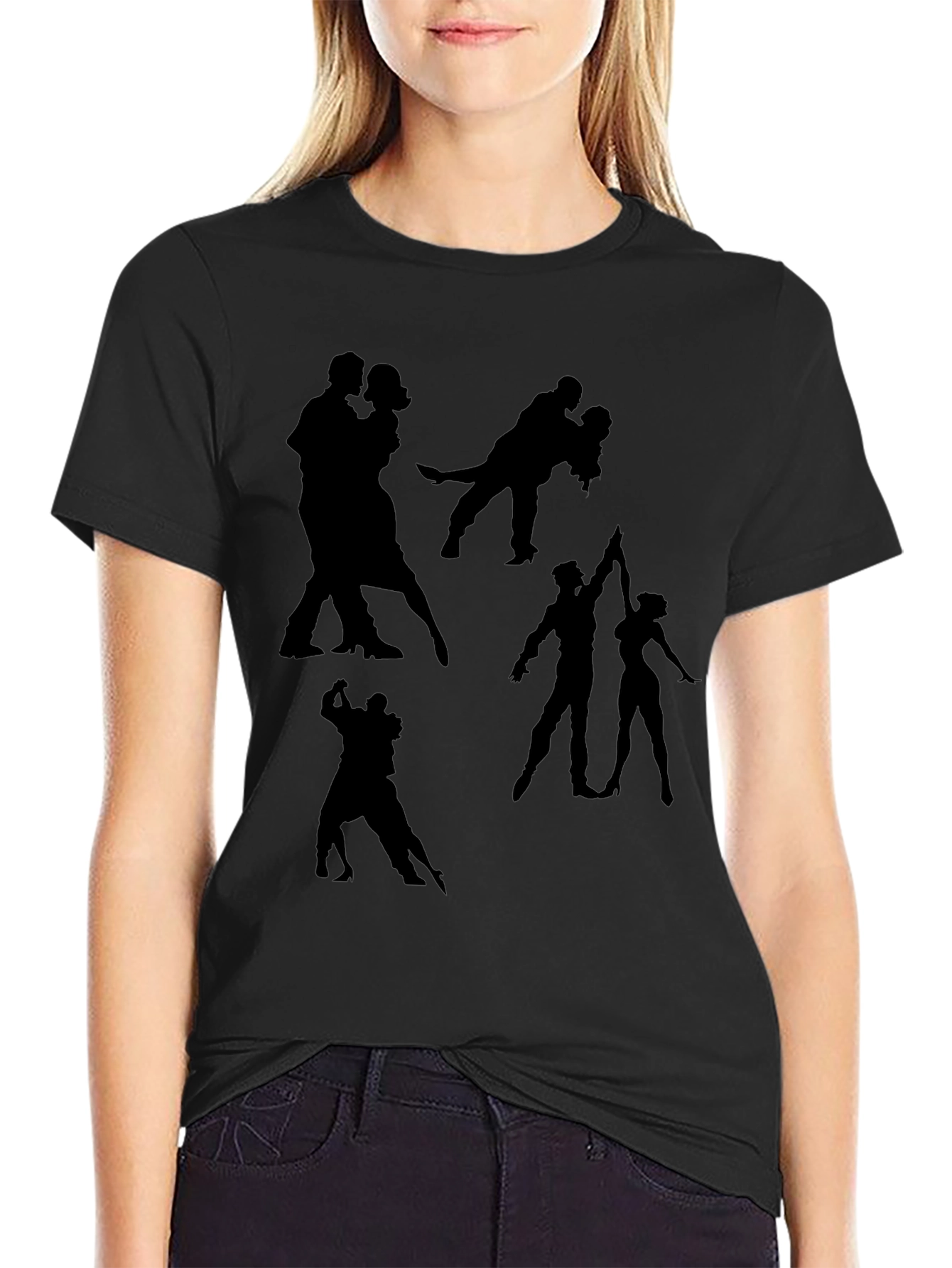 Dance Silhouette Graphic Tee - Black T-Shirt