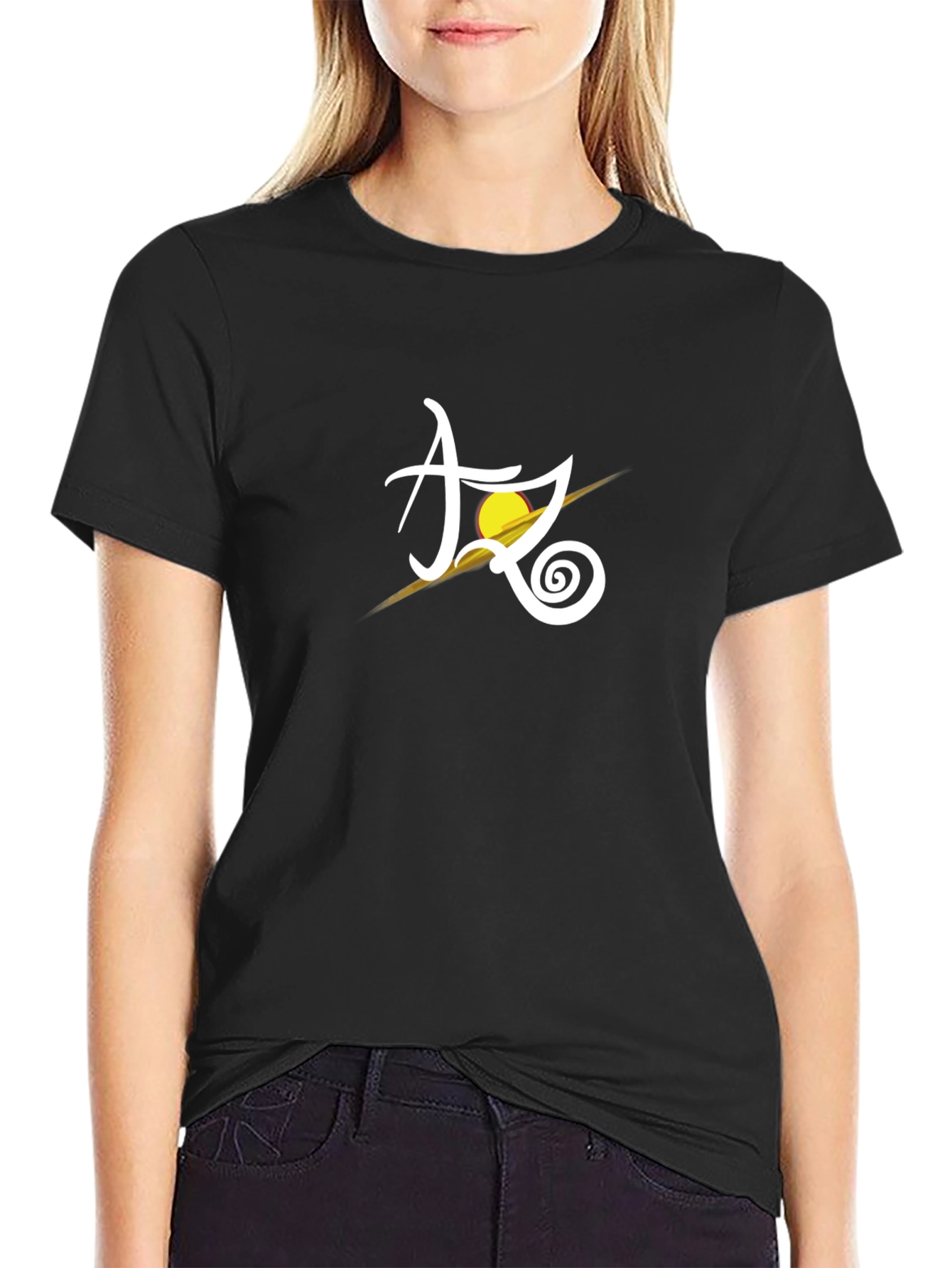 Stylish Black T-Shirt with Abstract Design