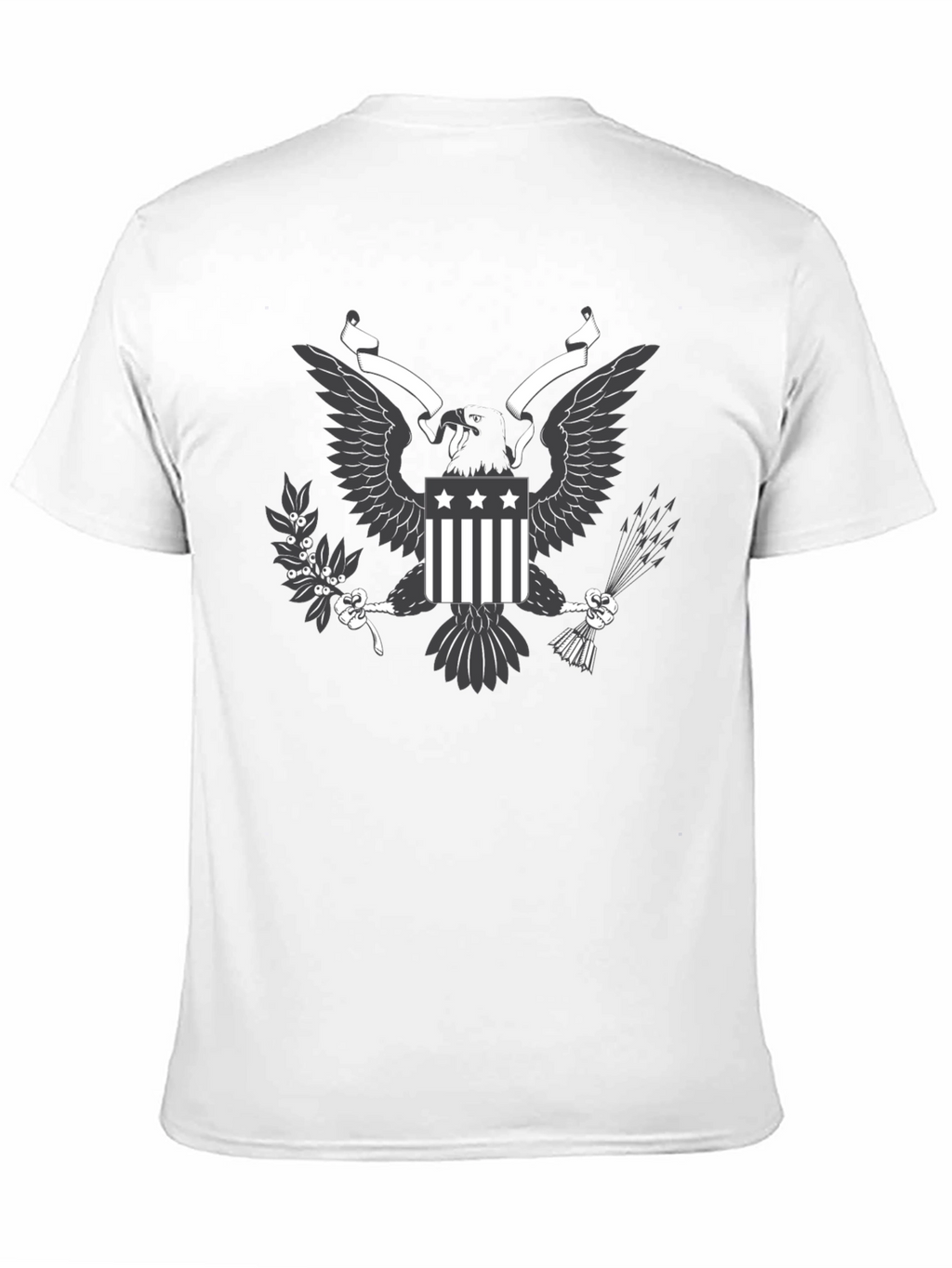 Mens Black T-shirt Eagle Graphic Tee