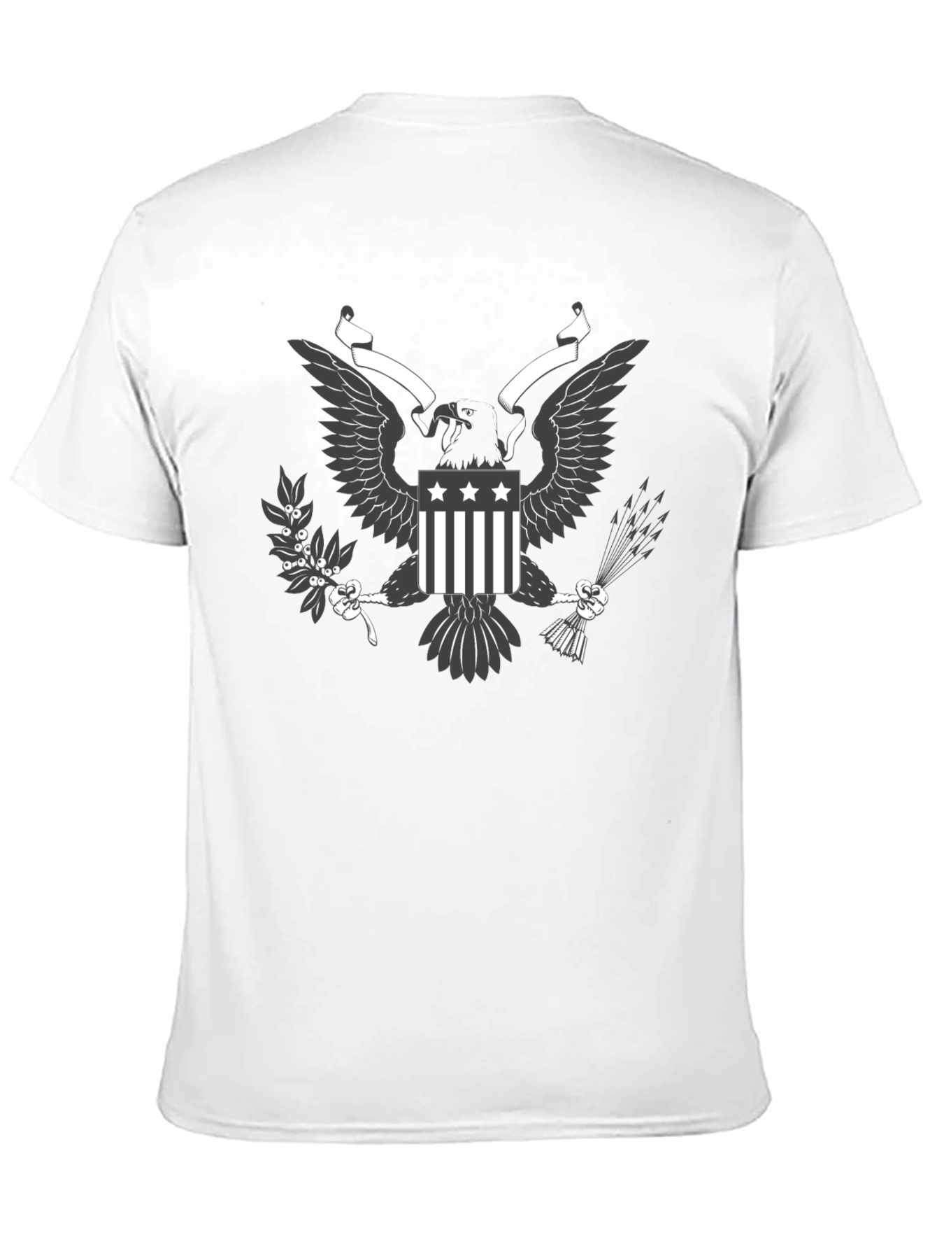 Mens Black T-shirt Eagle Graphic Tee