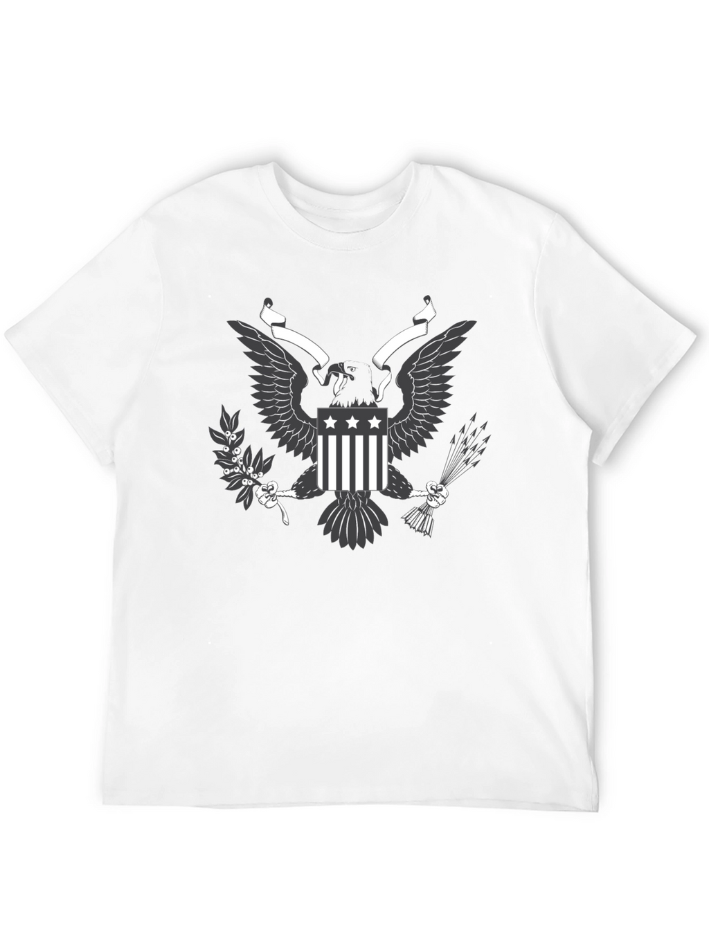 Mens Black T-shirt Eagle Graphic Tee