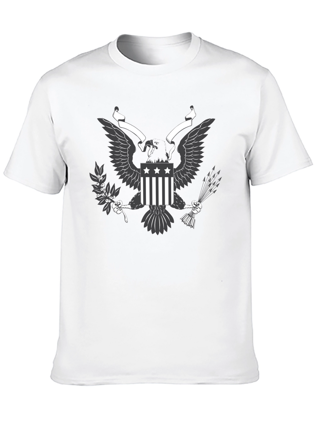 Mens Black T-shirt Eagle Graphic Tee